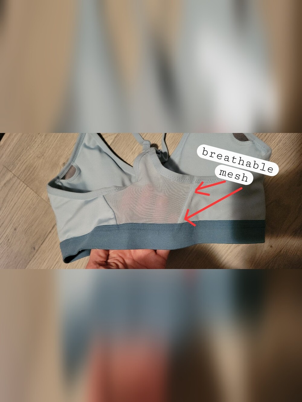 Nike Dri-Fit Indy Light Support Padded Sports Bra Light Blue & Dark Teal, Medium - Picture 13 of 15